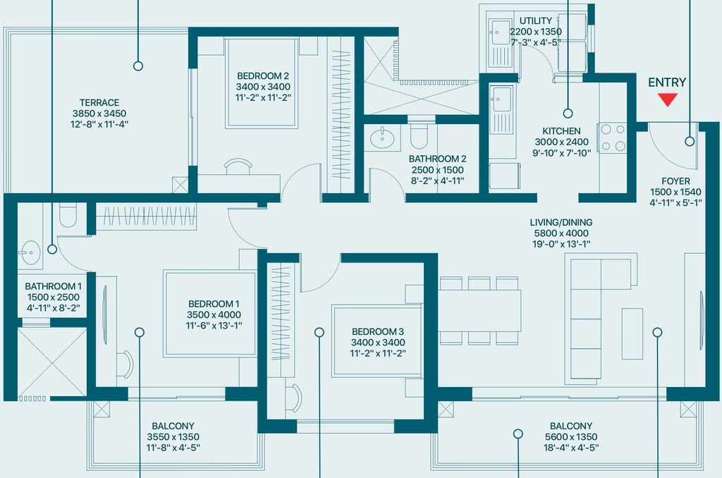 3 BHK Flat in Sobha Rivana in Sector 1, Greater Noida - Image 918451