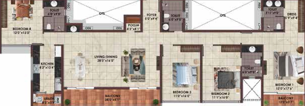 4 BHK Flat in Casagrand Highline in Avinashi Main Road, Coimbatore - Image 918458