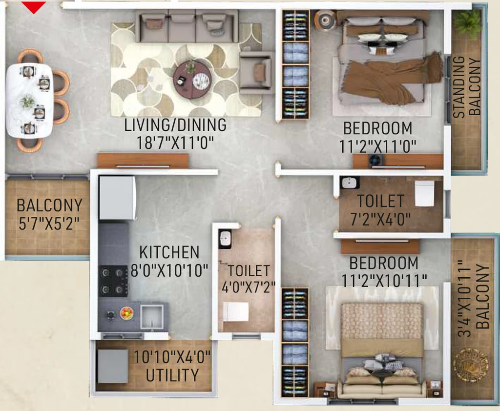 2 BHK Flat in Swami Samruddhi in Dabha, Nagpur - Image 918454