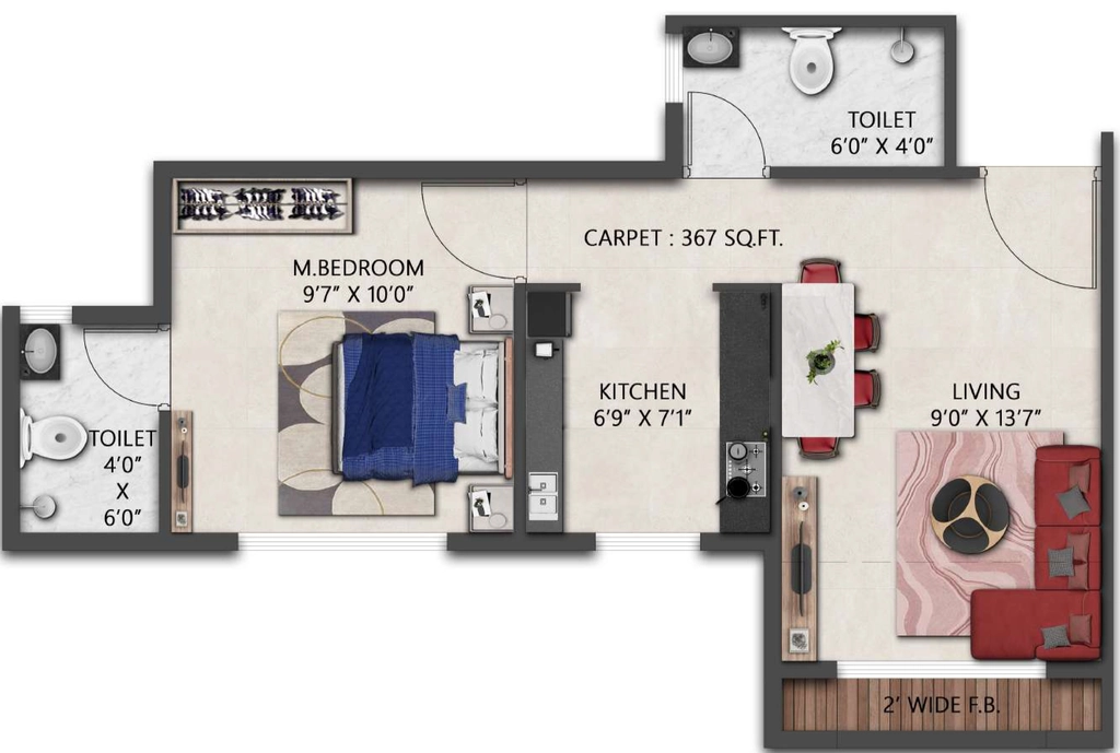 1 BHK Flat in The Green Sapphirre in Kalyan West, Thane - Image 918461