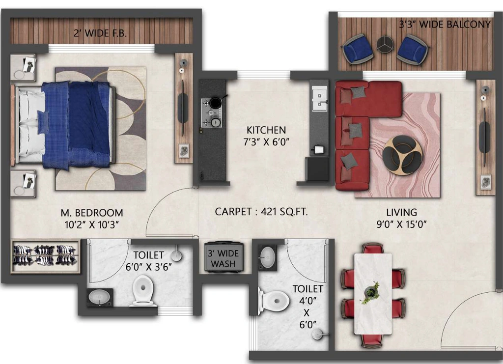 1 BHK Flat in The Green Sapphirre in Kalyan West, Thane - Image 918462