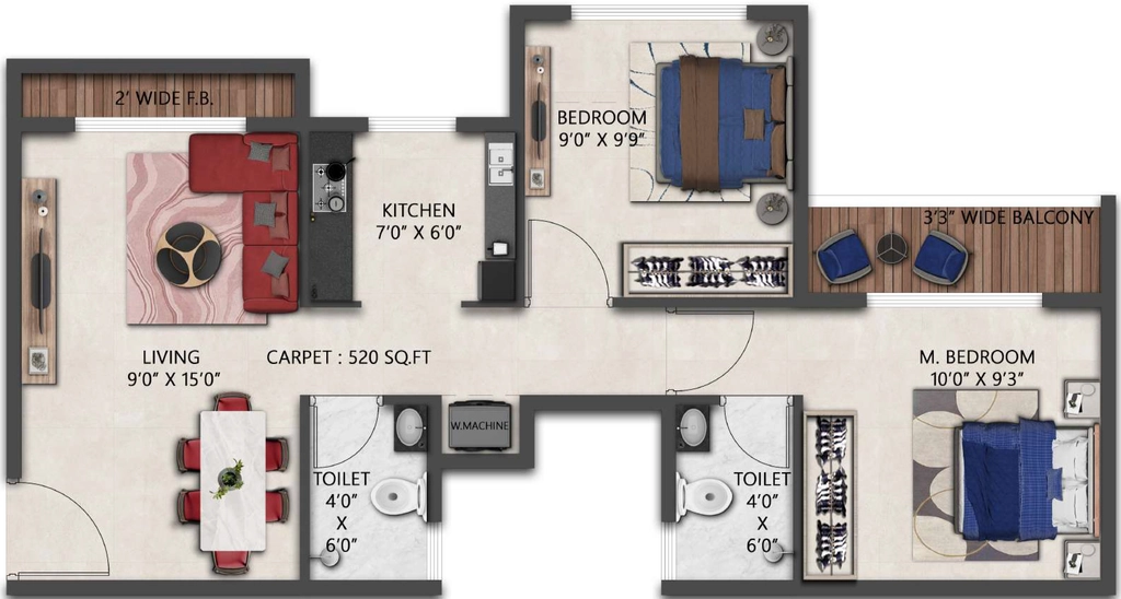 2 BHK Flat in The Green Sapphirre in Kalyan West, Thane - Image 918463