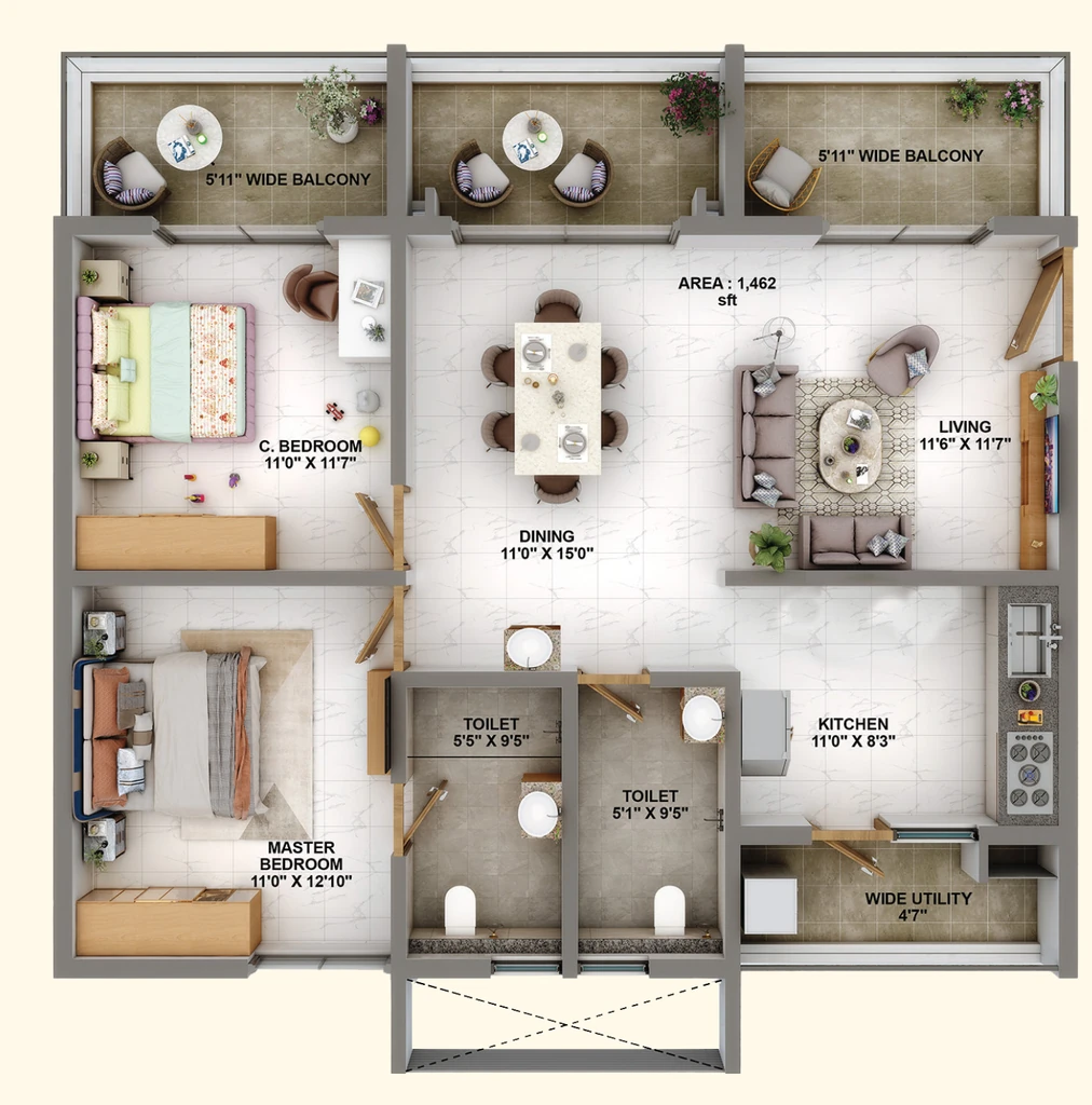 2 BHK Flat in Candeur Eternia in Bachupally, Hyderabad - Image 918466