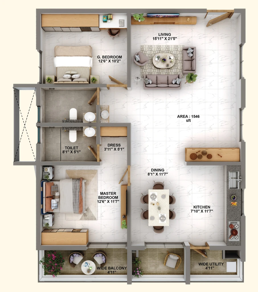 2 BHK Flat in Candeur Eternia in Bachupally, Hyderabad - Image 918467