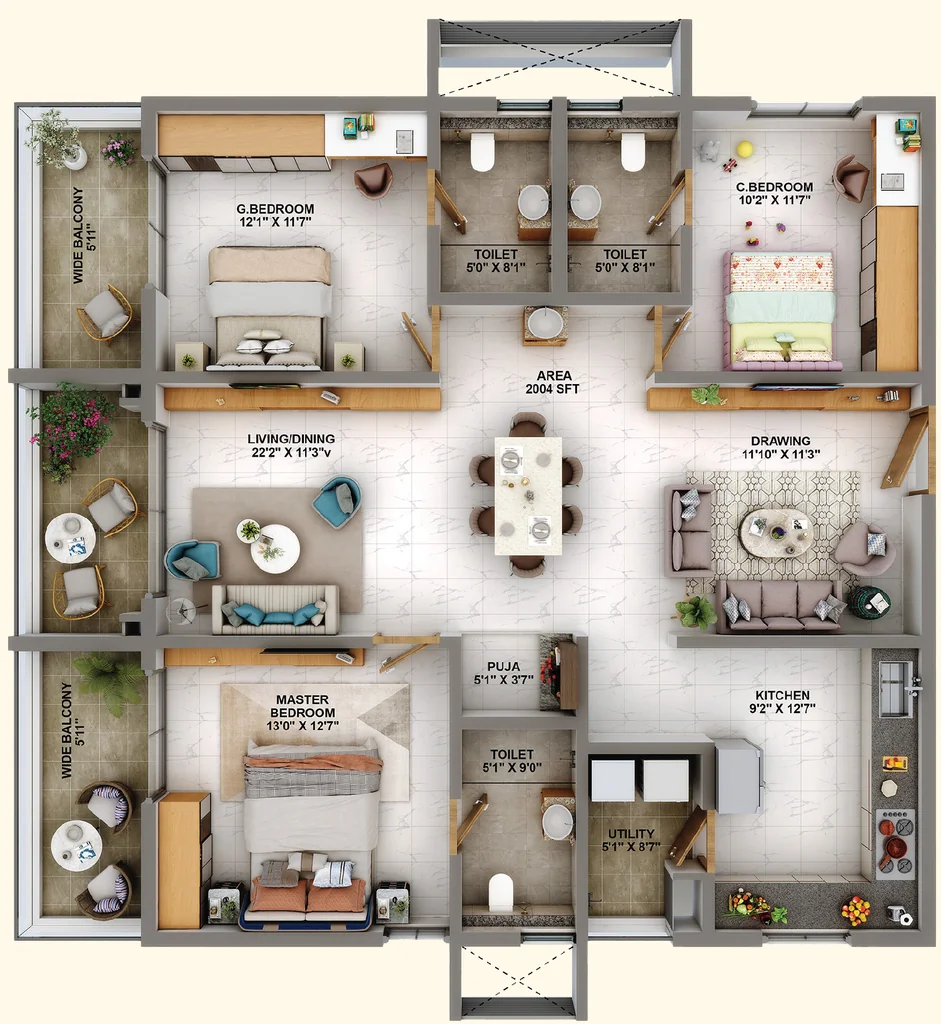 3 BHK Flat in Candeur Eternia in Bachupally, Hyderabad - Image 918472
