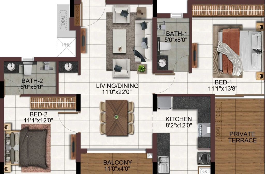 2 BHK Flat in Casagrand Ascentia in Saravanampatti, Coimbatore - Image 918477