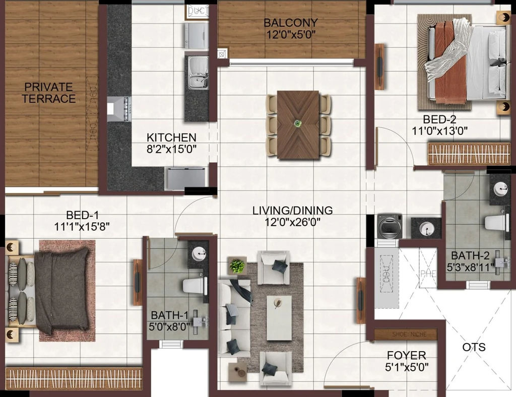 2 BHK Flat in Casagrand Ascentia in Saravanampatti, Coimbatore - Image 918478