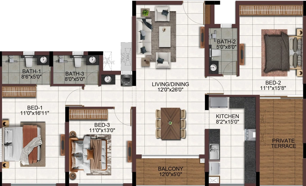 3 BHK Flat in Casagrand Ascentia in Saravanampatti, Coimbatore - Image 918479