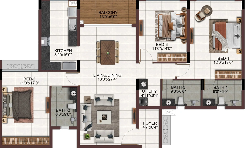 3 BHK Flat in Casagrand Ascentia in Saravanampatti, Coimbatore - Image 918480