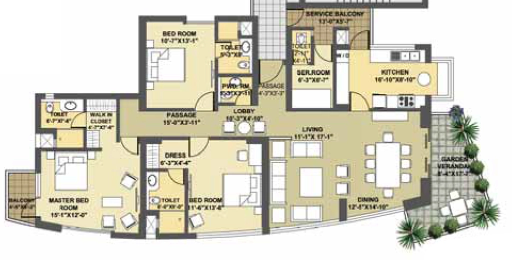 3 BHK Flat in Pioneer Urban Presidia in Sector 62, Gurgaon - Image 918485