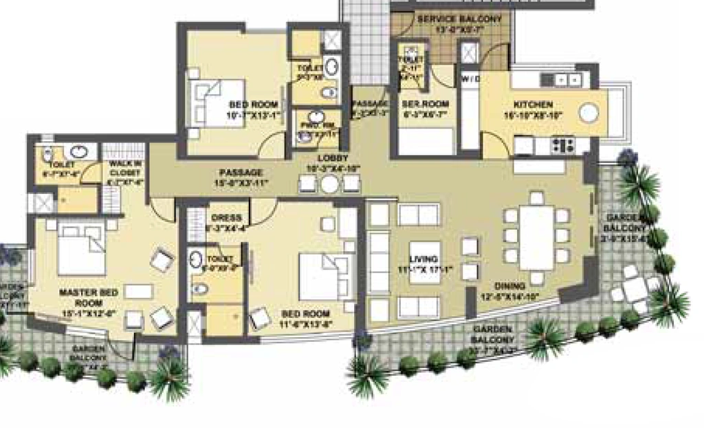 3 BHK Flat in Pioneer Urban Presidia in Sector 62, Gurgaon - Image 918486