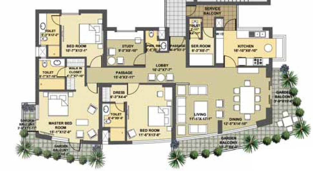 3 BHK Flat in Pioneer Urban Presidia in Sector 62, Gurgaon - Image 918489