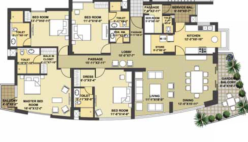 4 BHK Flat in Pioneer Urban Presidia in Sector 62, Gurgaon - Image 918490