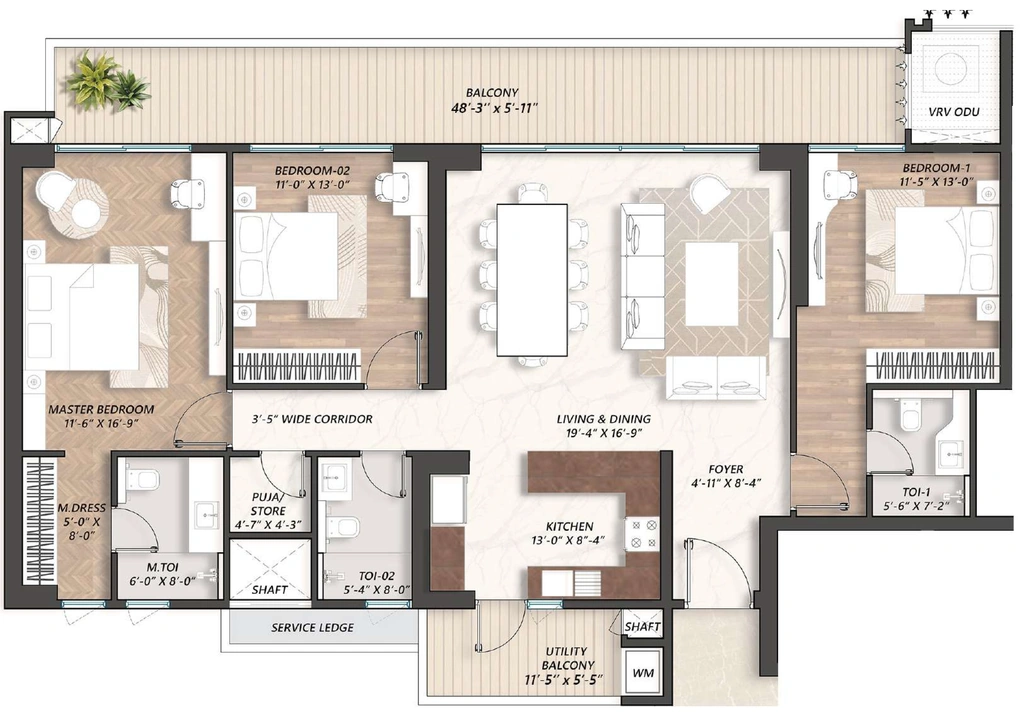 3 BHK Flat in Aipl LakeCity Riviera in Sector 103, Gurgaon - Image 918518
