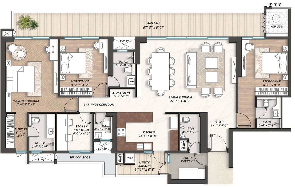 3 BHK Flat in Aipl LakeCity Riviera in Sector 103, Gurgaon - Image 918544