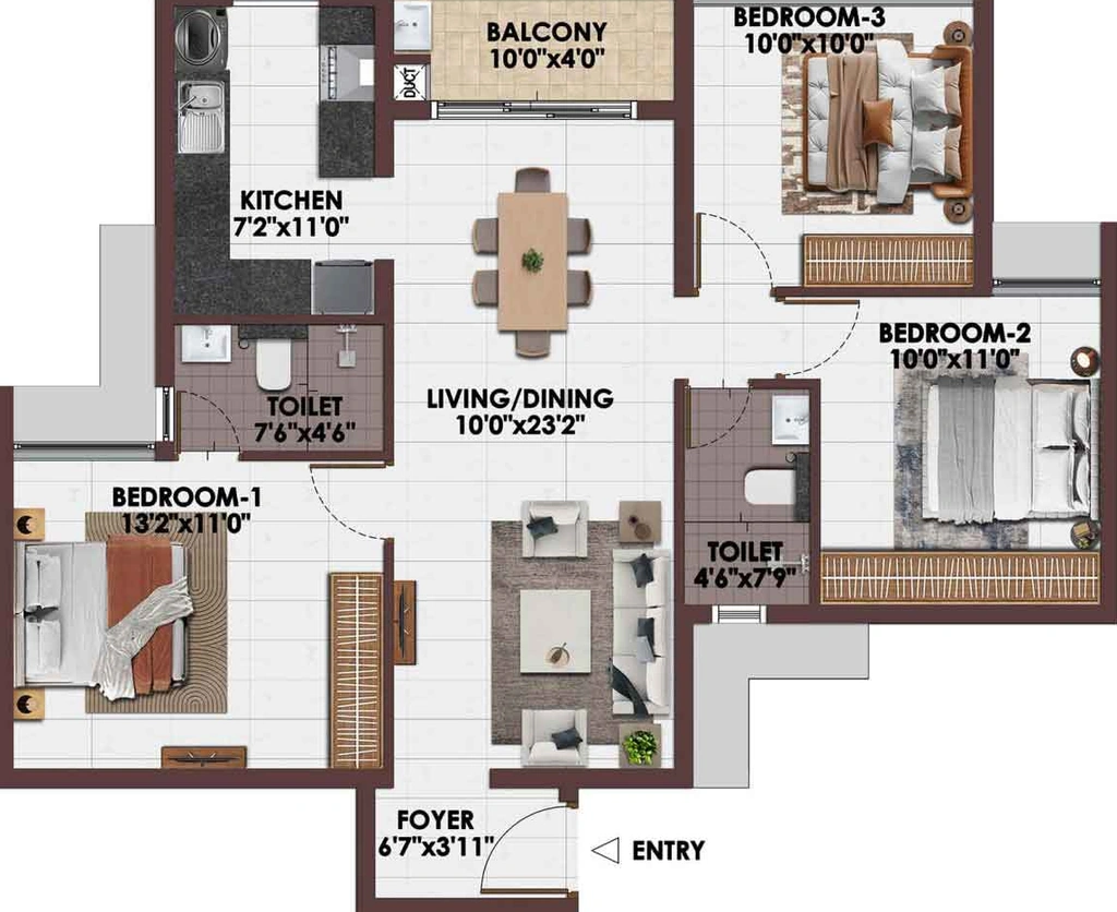 3 BHK Flat in Casagrand Celest in Sulur, Coimbatore - Image 918526