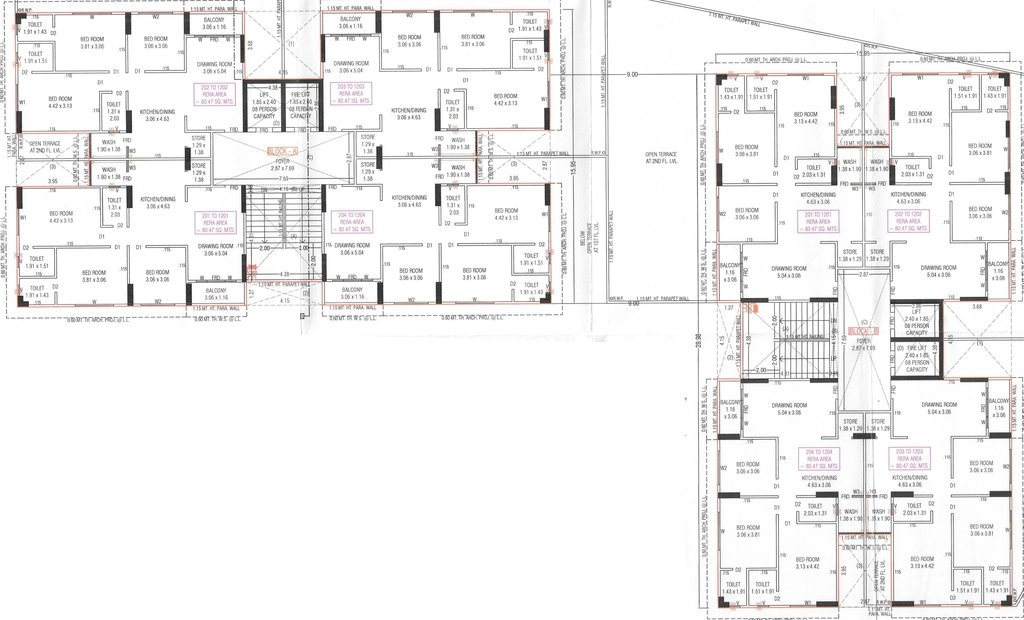 Floor Plan of Fortune 94 in Nava Vadaj, Ahmedabad - Image 404361