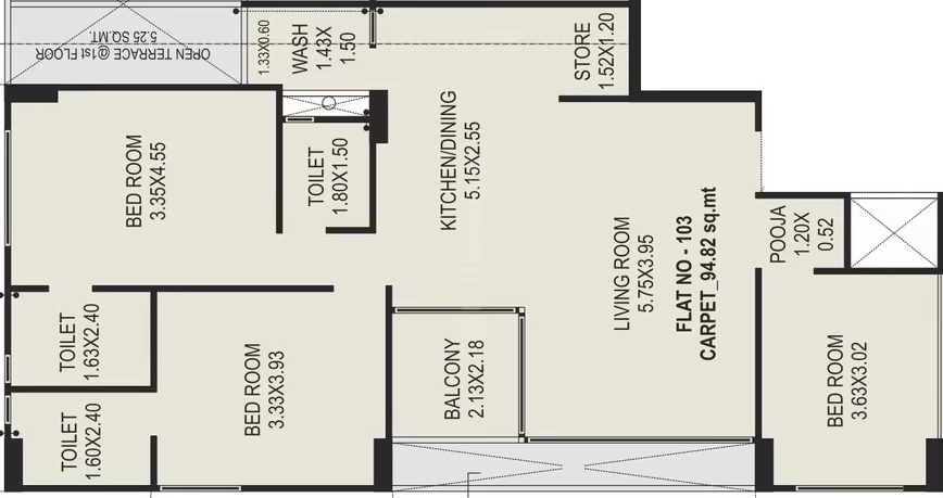 3 BHK Flat in CN Sindur Saamarthya in Memnagar, Ahmedabad - Image 918578