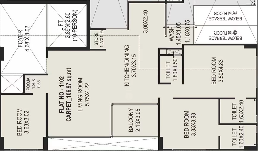 3 BHK Flat in CN Sindur Saamarthya in Memnagar, Ahmedabad - Image 918579