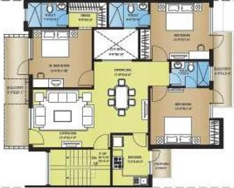 3 BHK Flat in Roots Courtyard in Sector 48, Gurgaon - Image 918582