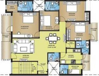 4 BHK Flat in Roots Courtyard in Sector 48, Gurgaon - Image 918583