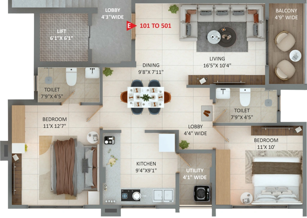 2 BHK Flat in DRS Residency 1 in Beltarodi, Nagpur - Image 918792
