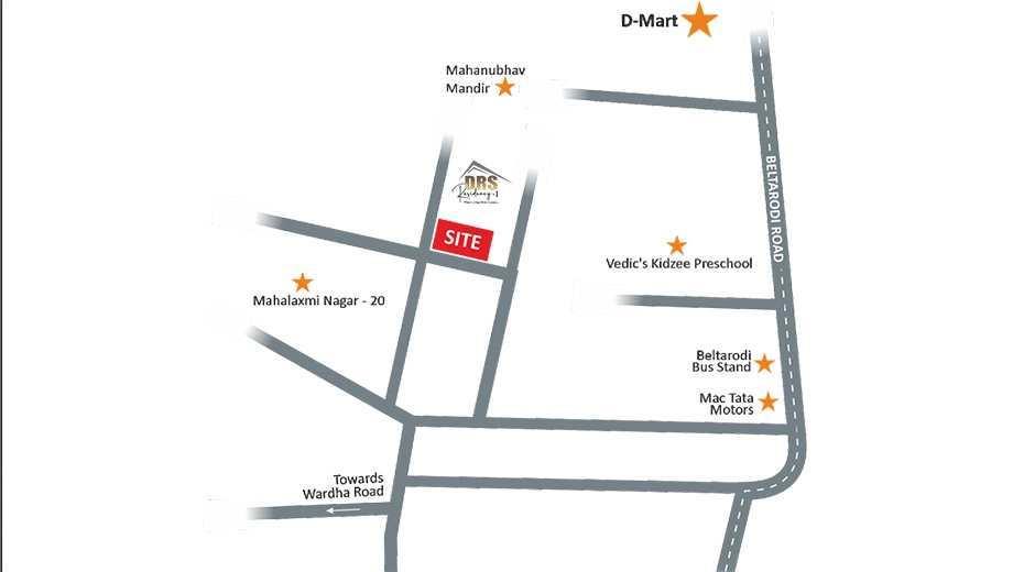Location of DRS Residency 1 in Beltarodi, Nagpur - Image 404845