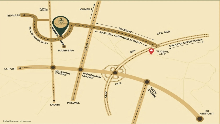 Location of VKS Palm Drive in Sector 3, Gurgaon - Image 404446
