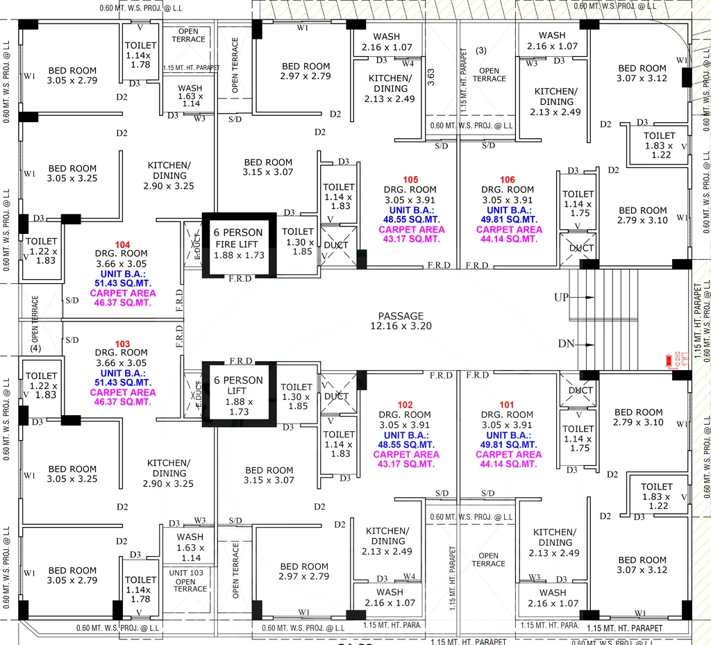 Floor Plan of Shree Kasturba Avenue in Nava Vadaj, Ahmedabad - Image 404487