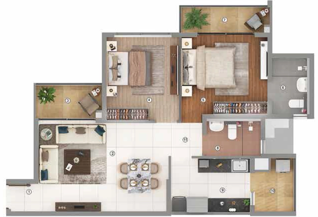 2 BHK Flat in Shapoorji Joyville Gurugram in Sector 102, Gurgaon - Image 918638