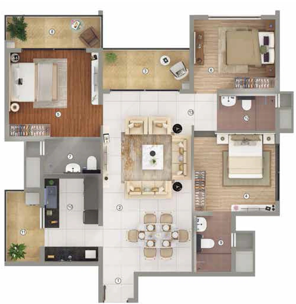 3 BHK Flat in Shapoorji Joyville Gurugram in Sector 102, Gurgaon - Image 918639