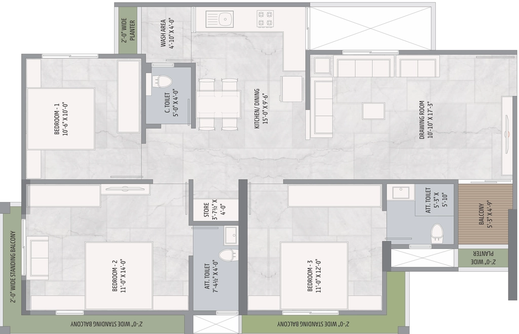 3 BHK Flat in Kuber Heaven in Sanand, Ahmedabad - Image 918635