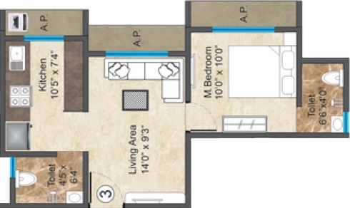 1 BHK Flat in Radhe The Pancharatna in Nalasopara West, Palghar - Image 918728