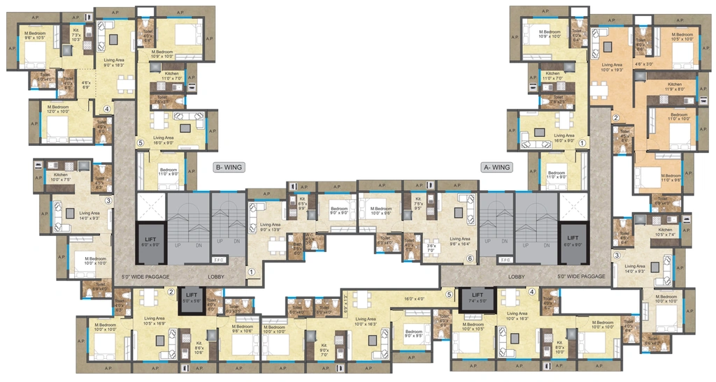 Floor Plan of Radhe The Pancharatna in Nalasopara West, Palghar - Image 404720