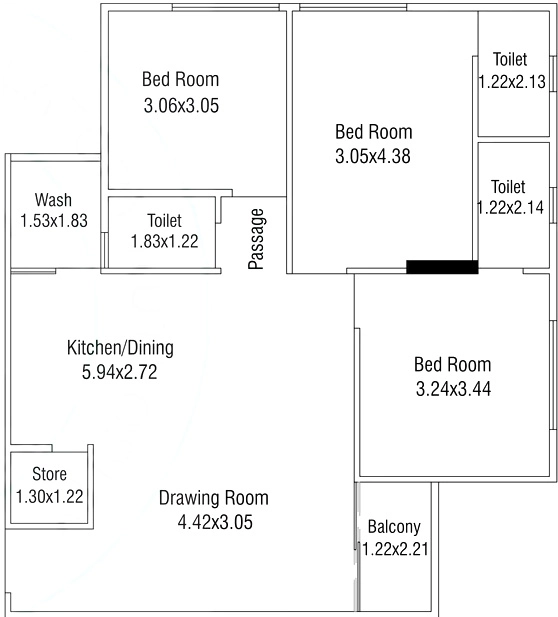 3 BHK Flat in Rajvi Aashirvad Lavish in Narolgam, Ahmedabad - Image 918667