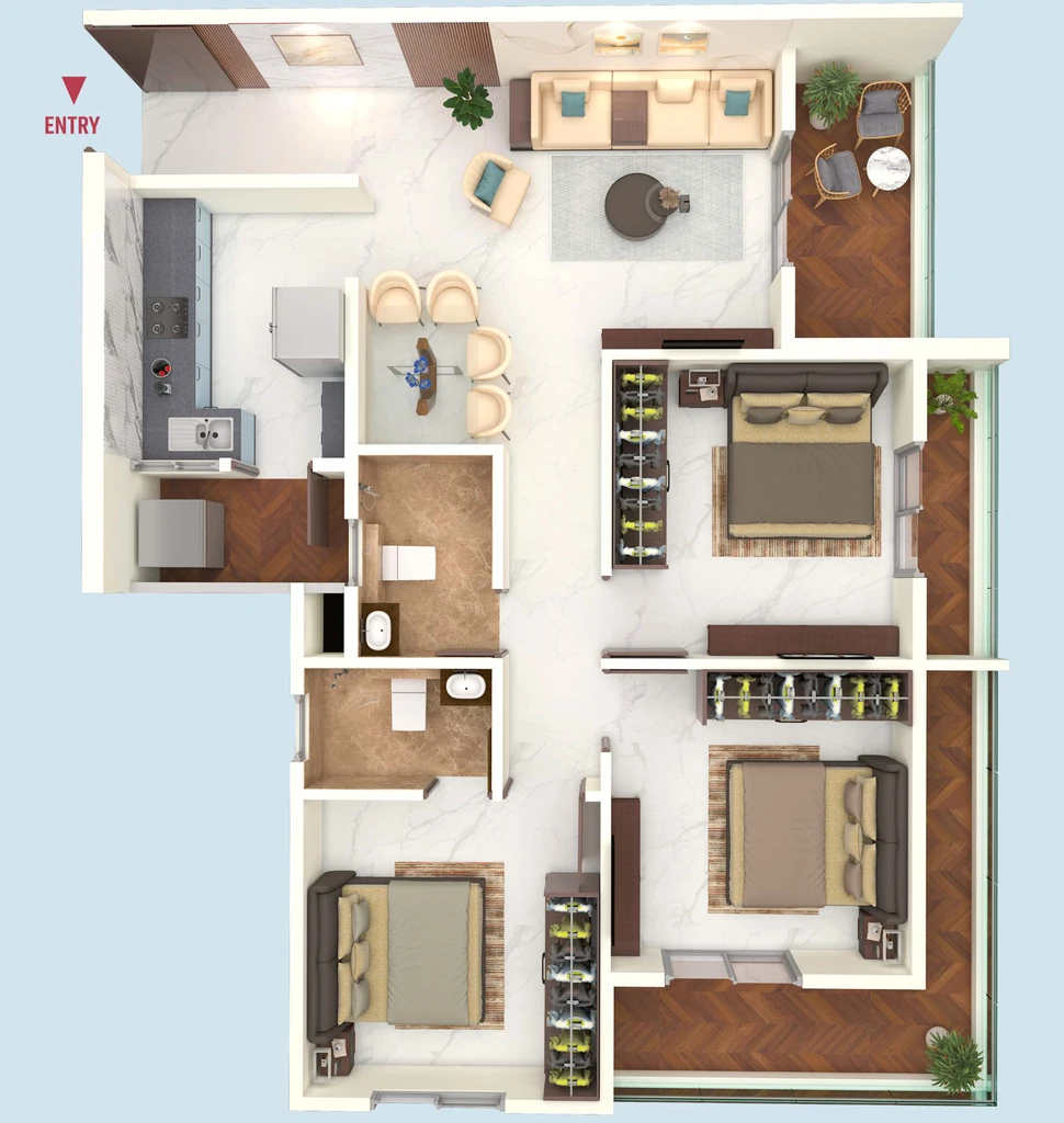 3 BHK Flat in Atharva Oceana in Beltarodi, Nagpur - Image 918726