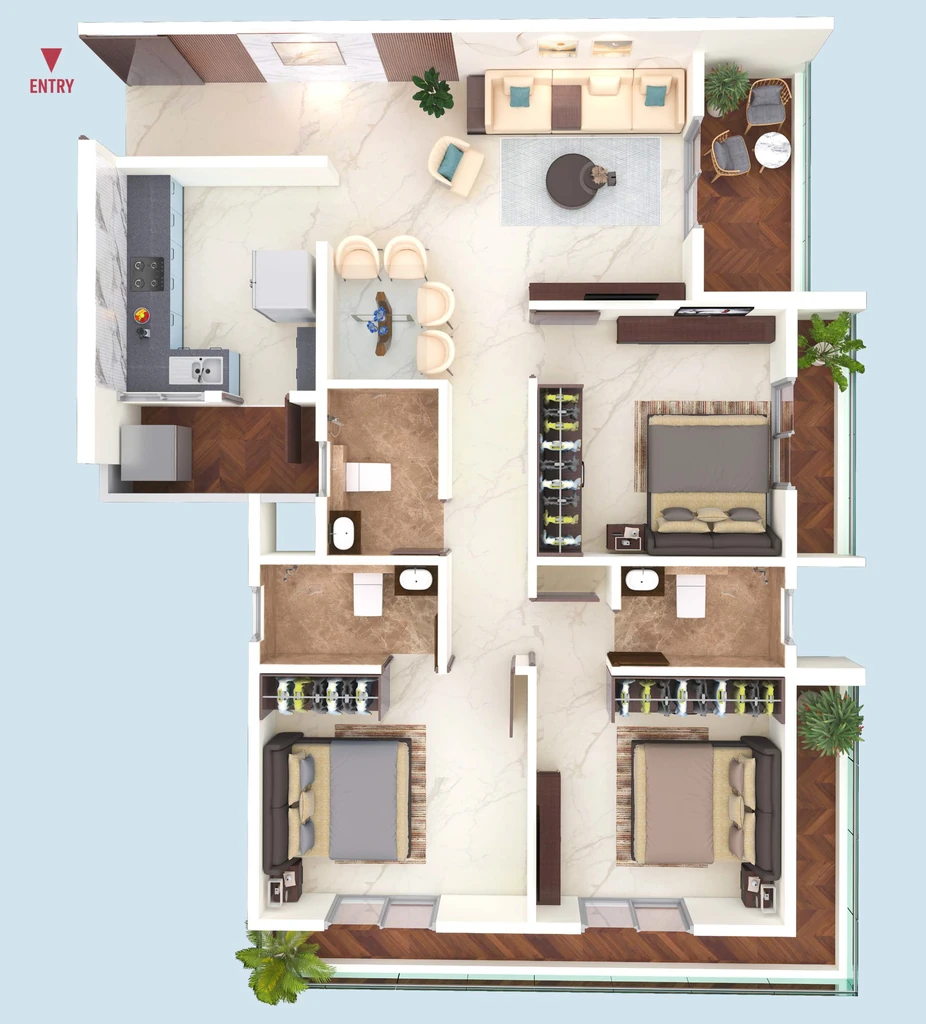 3 BHK Flat in Atharva Oceana in Beltarodi, Nagpur - Image 918727