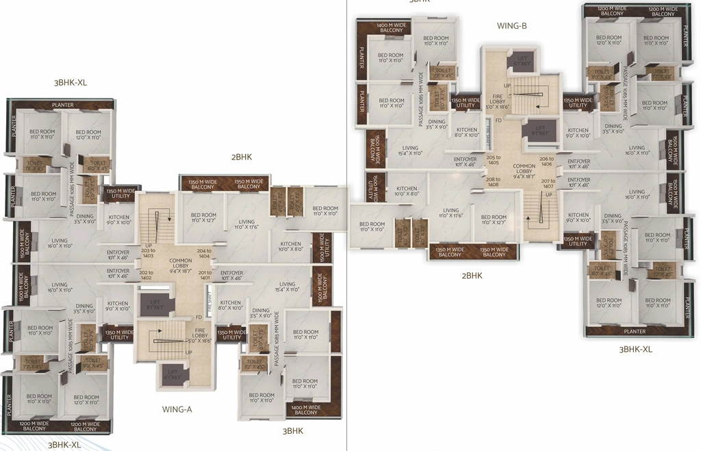Floor Plan of Atharva Oceana in Beltarodi, Nagpur - Image 404708