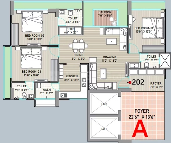 3 BHK Flat in Rajyash Ridge in Vasna, Ahmedabad - Image 918951