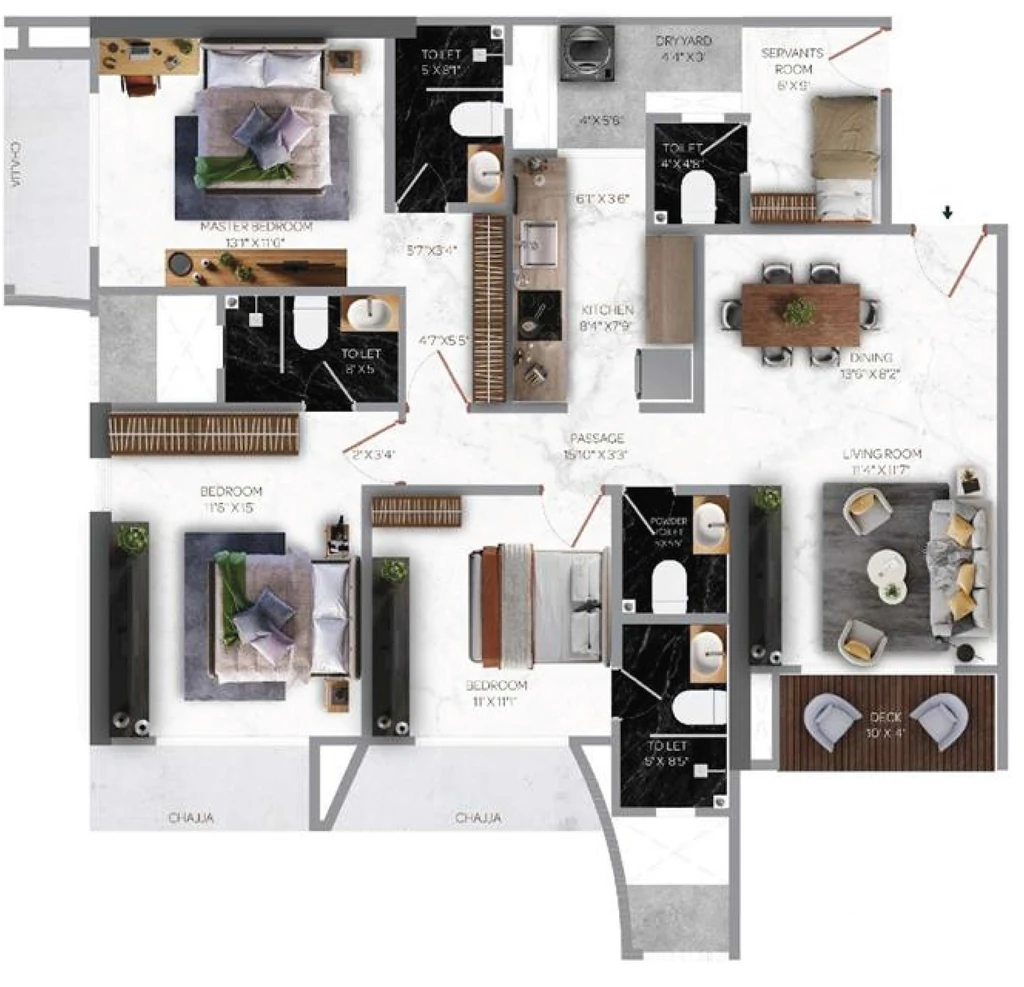 3 BHK Flat in Avhad Bayline Residences in Mahim West, Mumbai - Image 919070
