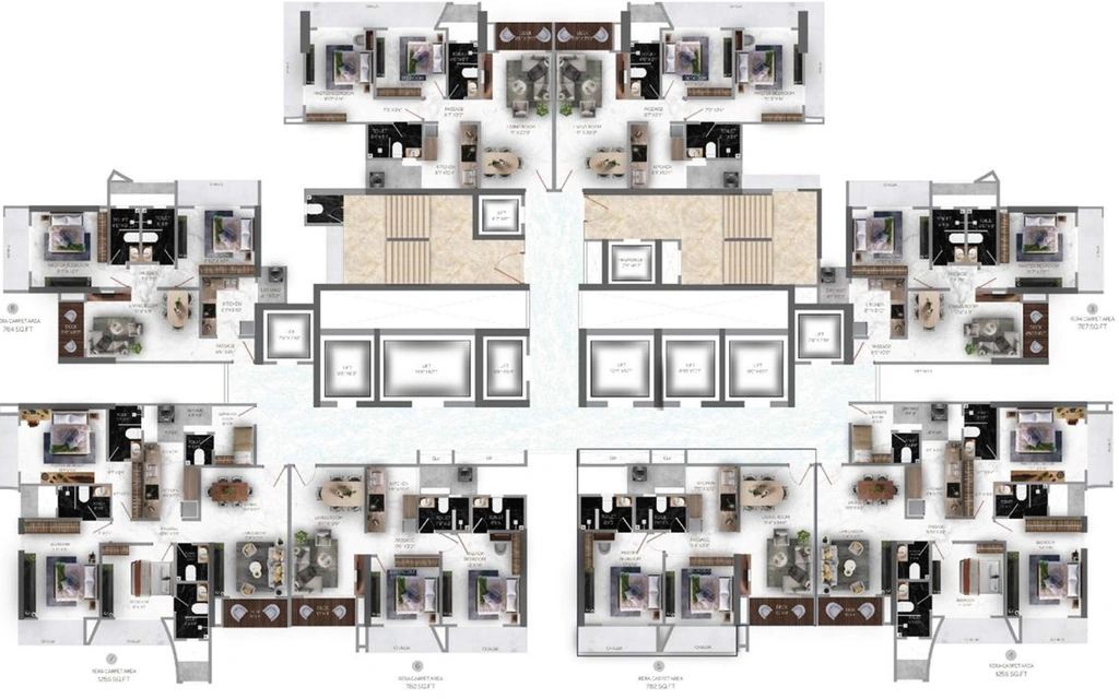 Floor Plan of Avhad Bayline Residences in Mahim West, Mumbai - Image 405514