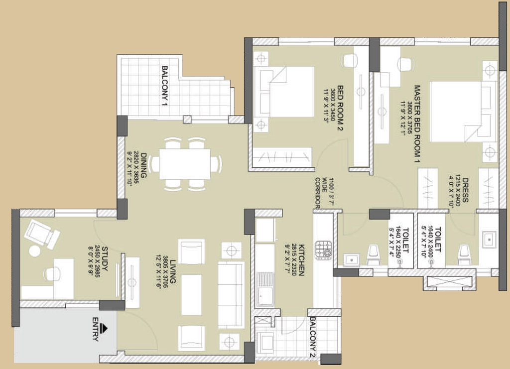 2 BHK Flat in Vatika The Seven Lamps in Sector 82, Gurgaon - Image 918718