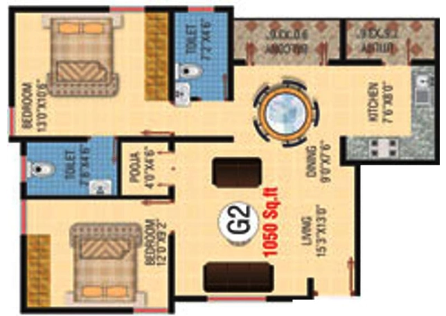 2 BHK Flat in Sagar Divine in Nayandahalli, Bangalore - Image 918774