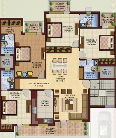 4 BHK Flat in Ansal Florence Premium Floors in Sushant Lok 2, Gurgaon - Image 918757