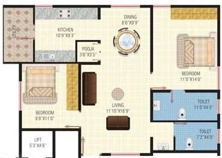 2 BHK Flat in Sagar Spring in Hosur Road, Bangalore - Image 918767