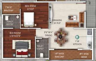 2 BHK Flat in Thanushk Adithya Heights in Thanisandra, Bangalore - Image 918764