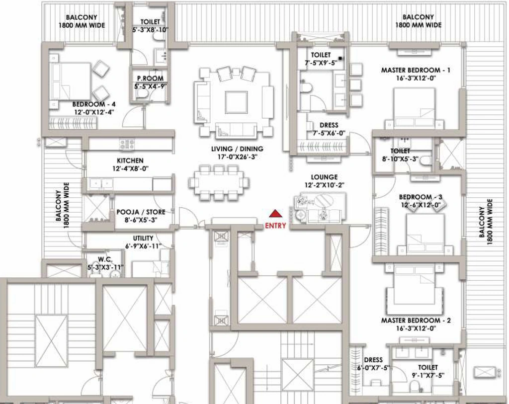 4.5 BHK Flat in Landmark Skyvue in Sector 103, Gurgaon - Image 918850