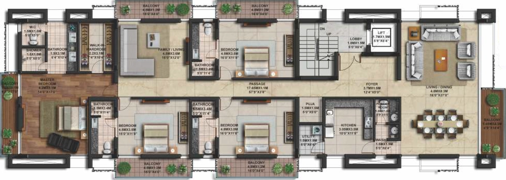 Floor Plan of Casagrand Amarante in Race Course, Coimbatore - Image 404814