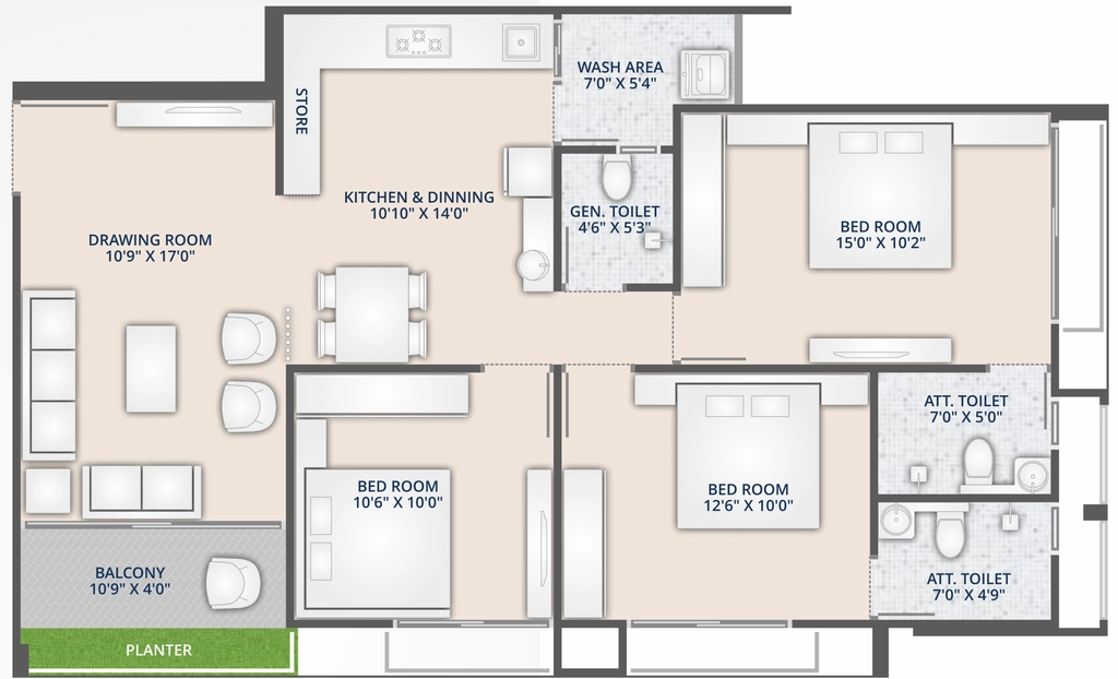 3 BHK Flat in Shikhar Landmark in Tragad, Ahmedabad - Image 918833