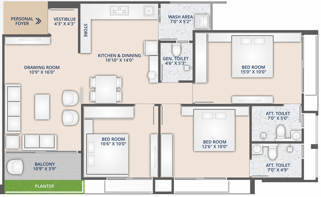 3 BHK Flat in Shikhar Landmark in Tragad, Ahmedabad - Image 918834